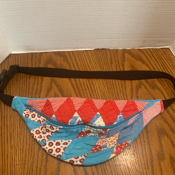 homemade Handbags - Patchwork Quilted Waist Bag Fanny pack homemade out of old quilt one of a kind